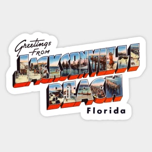 Greetings from Jacksonville Beach Florida Sticker